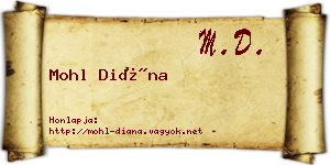 Mohl Diána névjegykártya