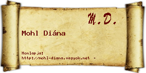 Mohl Diána névjegykártya